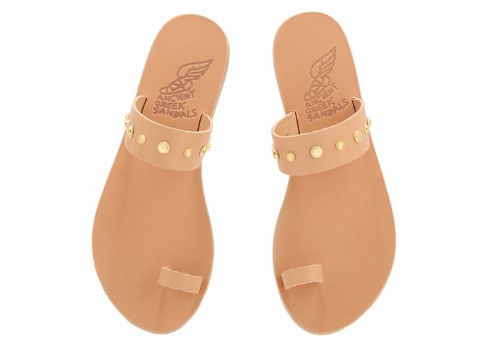 Ancient Greek Sandals Thalia Bee Women Toe-Post Sandals Beige | CTZ7785IM