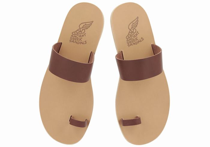 Ancient Greek Sandals Thalos Men Toe-Post Sandals Coffee | MEV8379FF