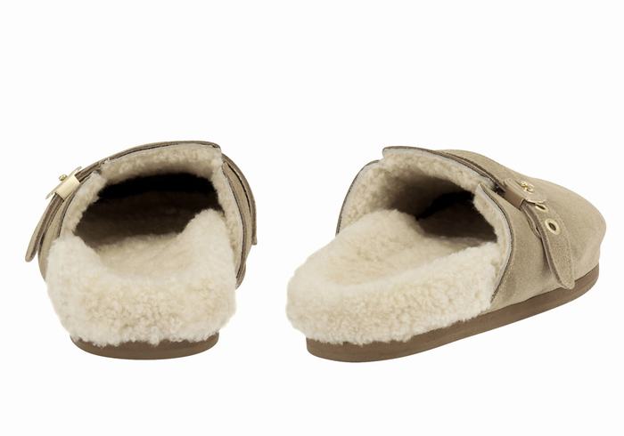 Ancient Greek Sandals Vasilitsa Women Slippers Grey Brown | GVA1673XV