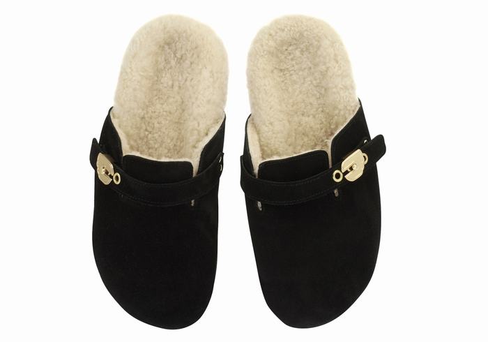 Ancient Greek Sandals Vasilitsa Women Slippers Black | UDR2124SL