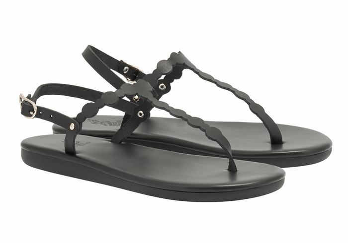 Ancient Greek Sandals Velos Flip Flop Women Back-Strap Sandals Black | XJG901YK