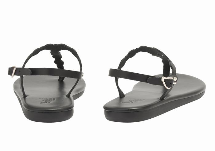 Ancient Greek Sandals Velos Flip Flop Women Back-Strap Sandals Black | XJG901YK