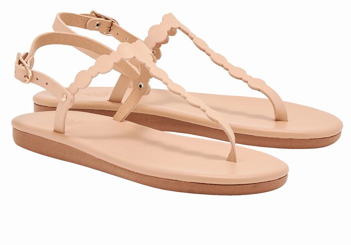 Ancient Greek Sandals Velos Flip Flop Women Back-Strap Sandals Beige | YMU4391JS