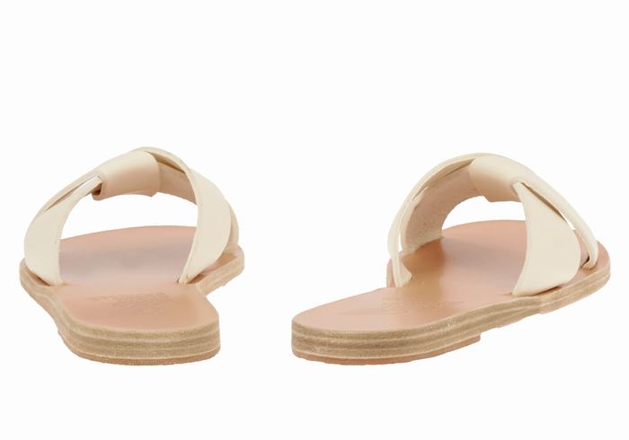 Ancient Greek Sandals Whitney Women Slide Sandals White | MDZ2513NT