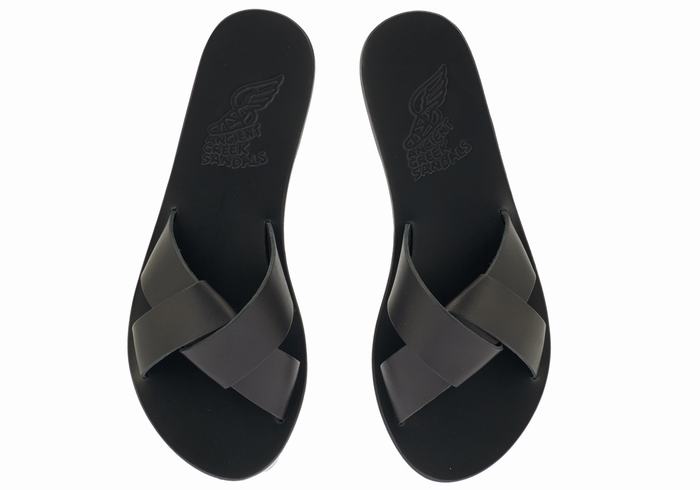 Ancient Greek Sandals Whitney Women Slide Sandals Black | IXE2011SF