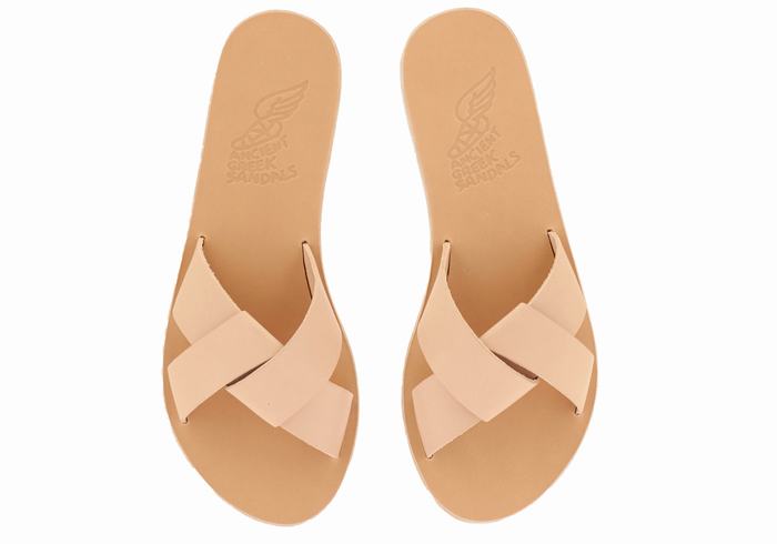 Ancient Greek Sandals Whitney Women Slide Sandals Beige | SSZ2164ST