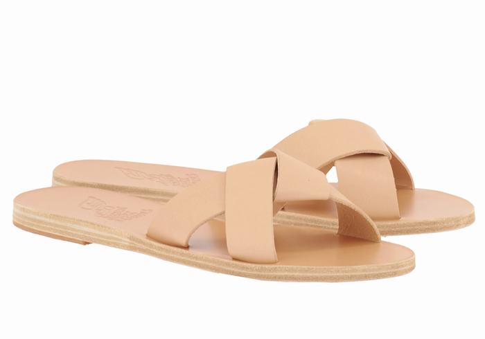 Ancient Greek Sandals Whitney Women Slide Sandals Beige | SSZ2164ST