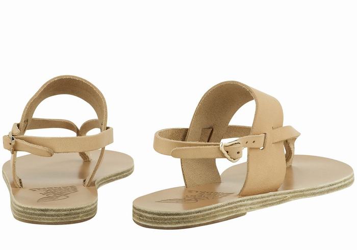 Ancient Greek Sandals Zoe Flip Flop Leather Women Back-Strap Sandals Beige | KNQ8853UH